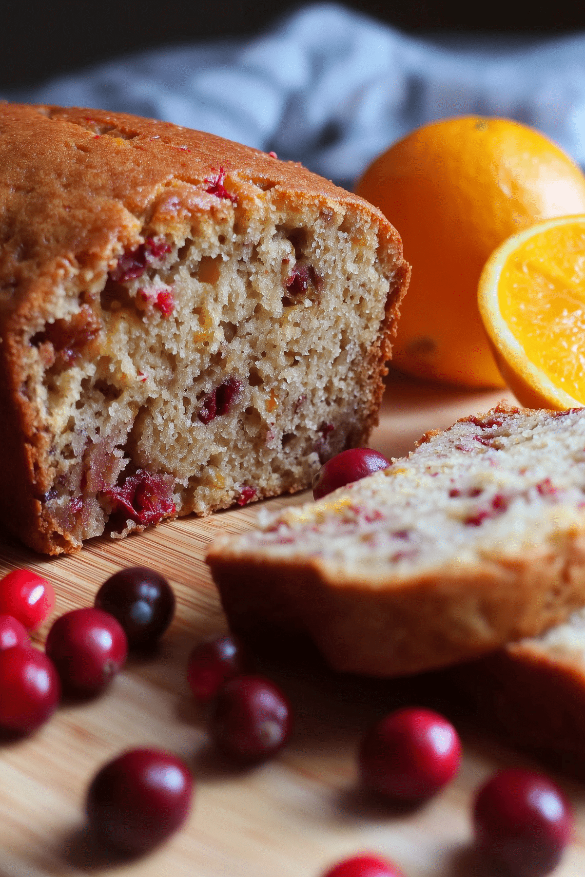 Cranberry Orange Bread, a delicious moist loaf with cranberries and citrus zest