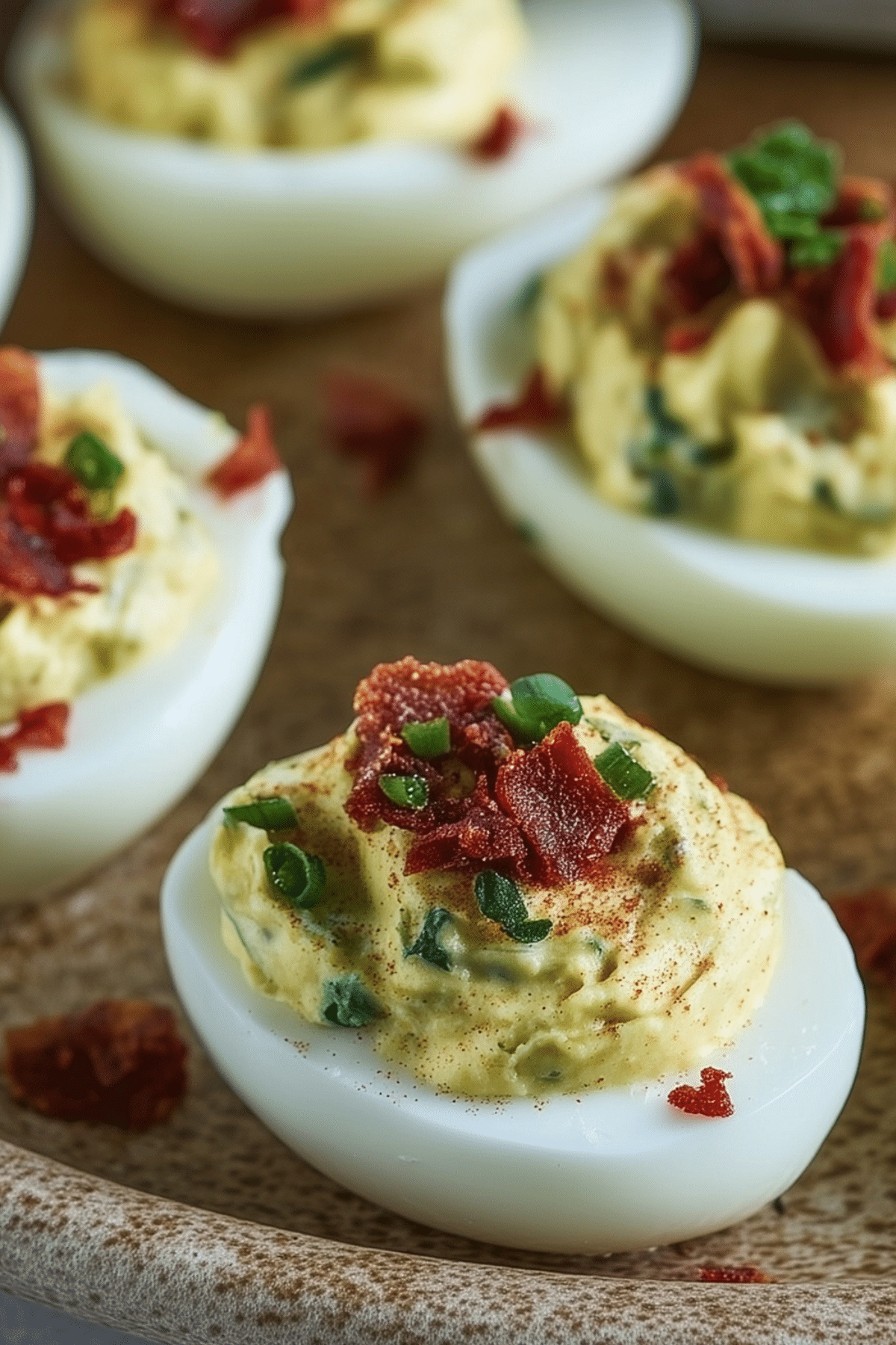 Deviled Egg recipe with creamy yolk filling and garnish