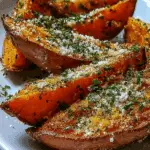 Garlic Parmesan Sweet Potato Wedges - Crispy and Delicious Recipe