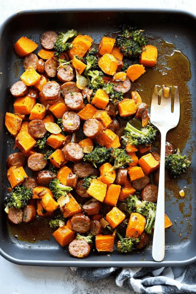 Honey Garlic Sausage Sweet Potatoes