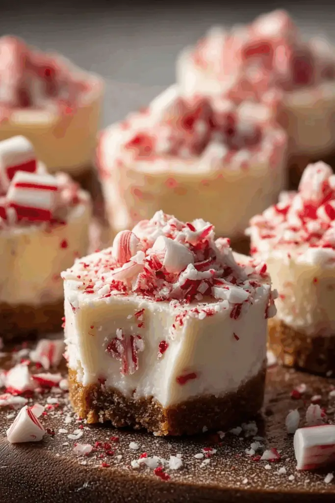 No-Bake Peppermint Cheesecake Bites festive holiday dessert