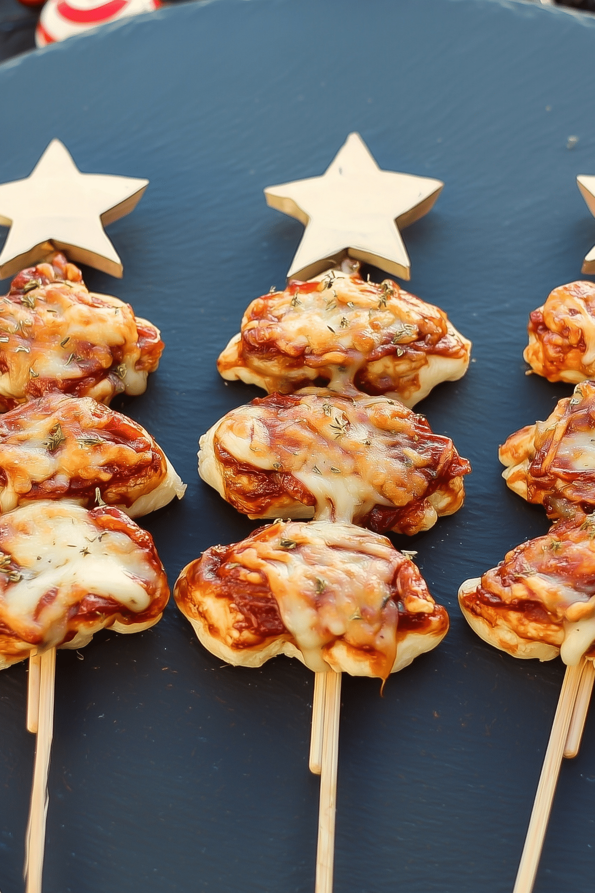 Pizza Tree on a Stick recipe for kids – festive holiday snack