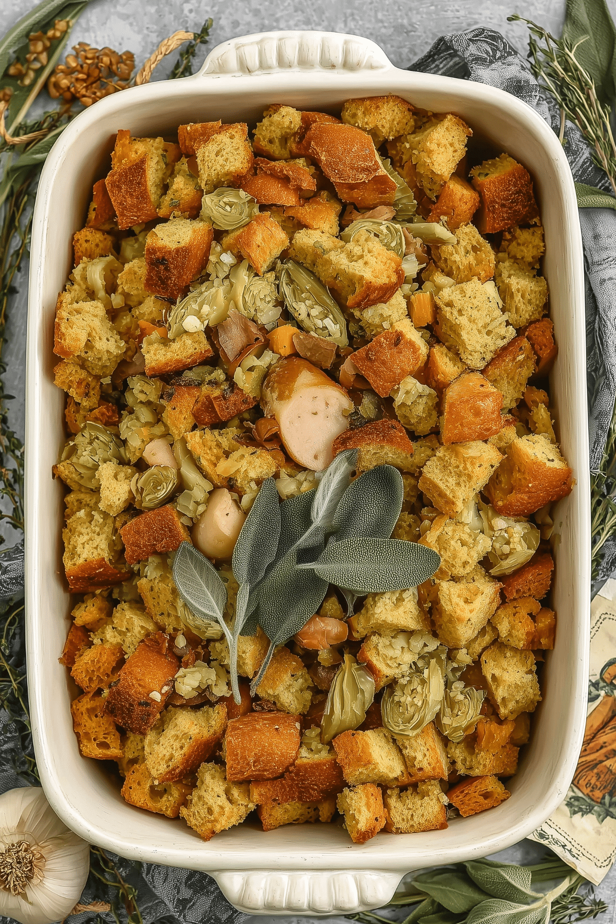 Easy stuffing recipe with golden crispy edges and savory flavors