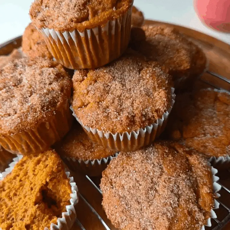 Sweet potato muffins with crunchy flax topping