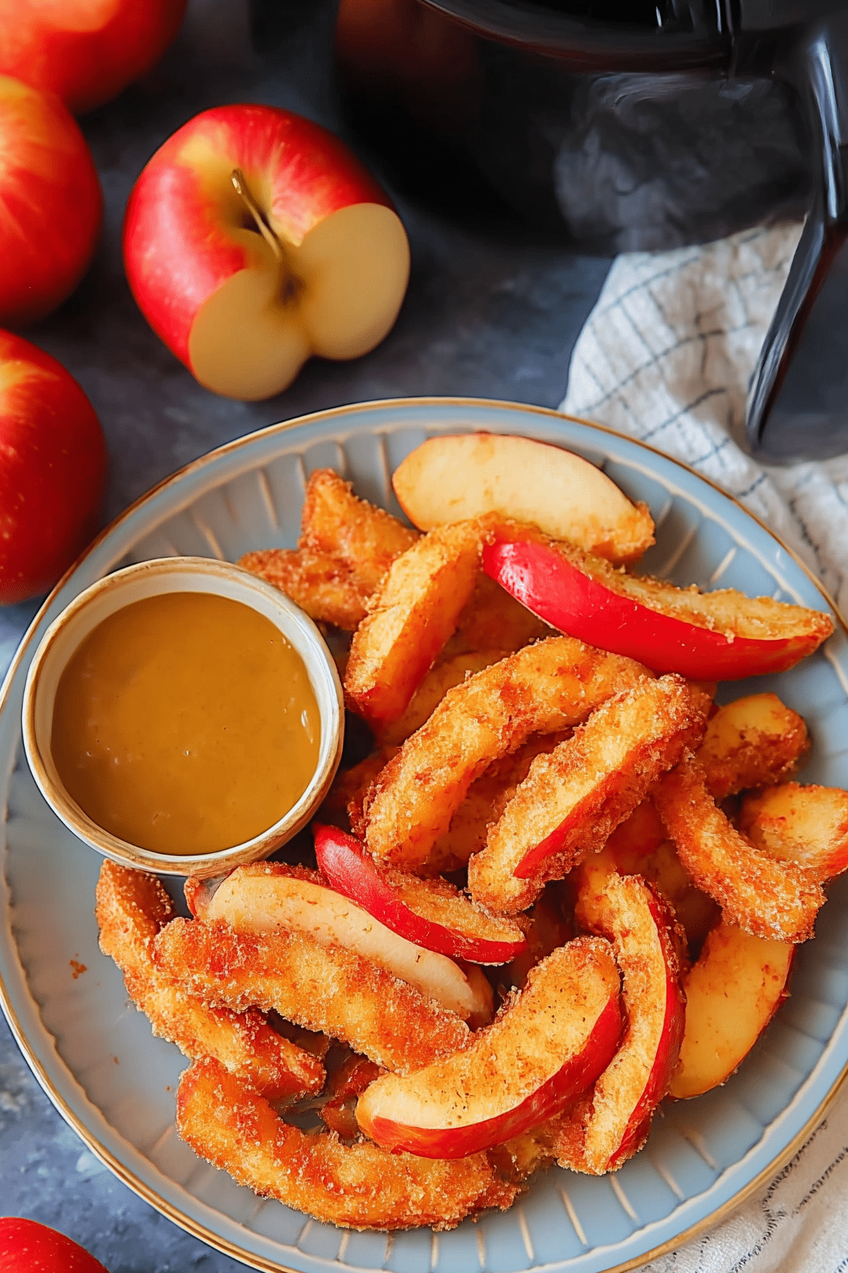 Air Fryer Apple Fries crispy cinnamon-sugar apple slices