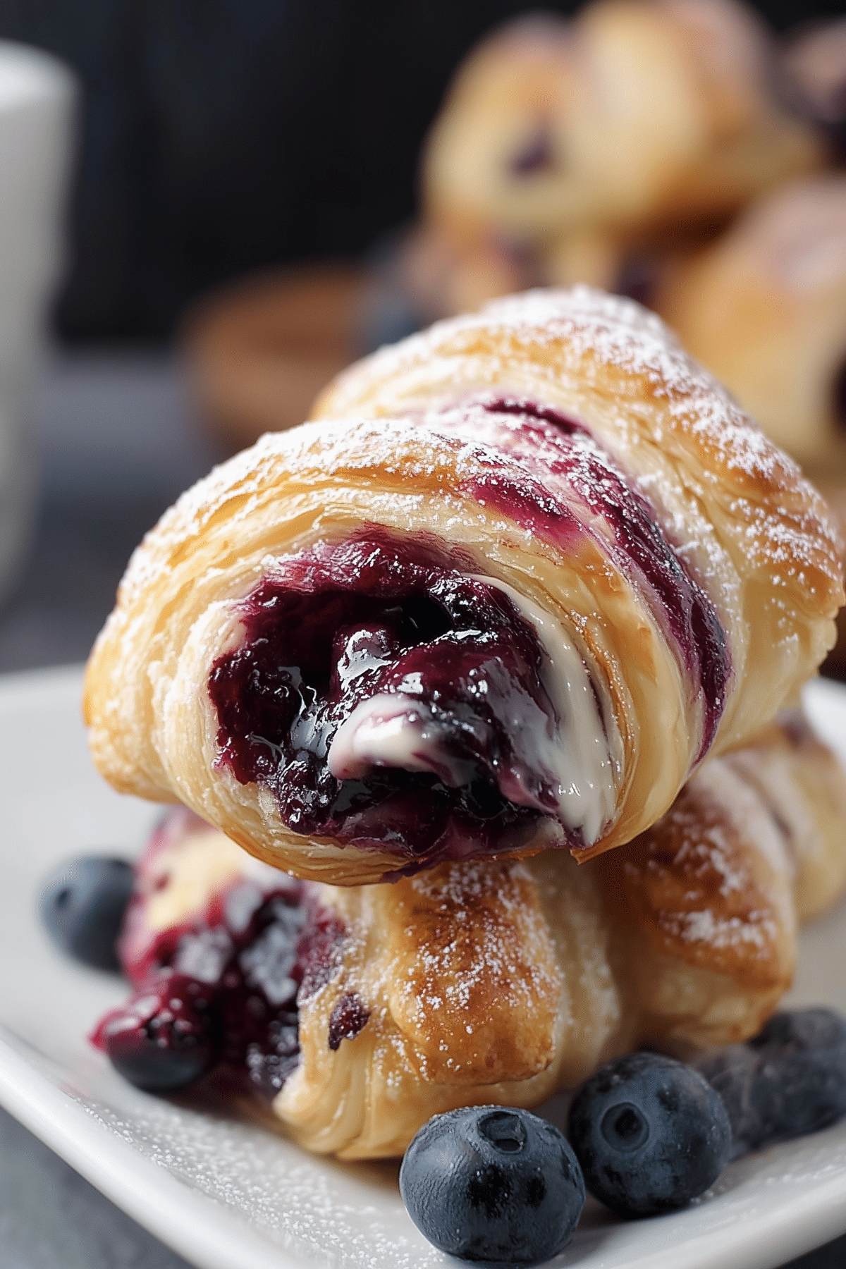 Blueberry Cream Cheese Puff Pastry on a plate