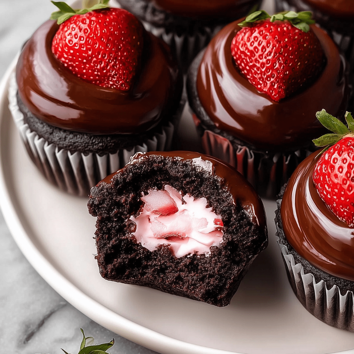 Chocolate Covered Strawberry Cupcakes – Rich & Moist - Mucha Munch