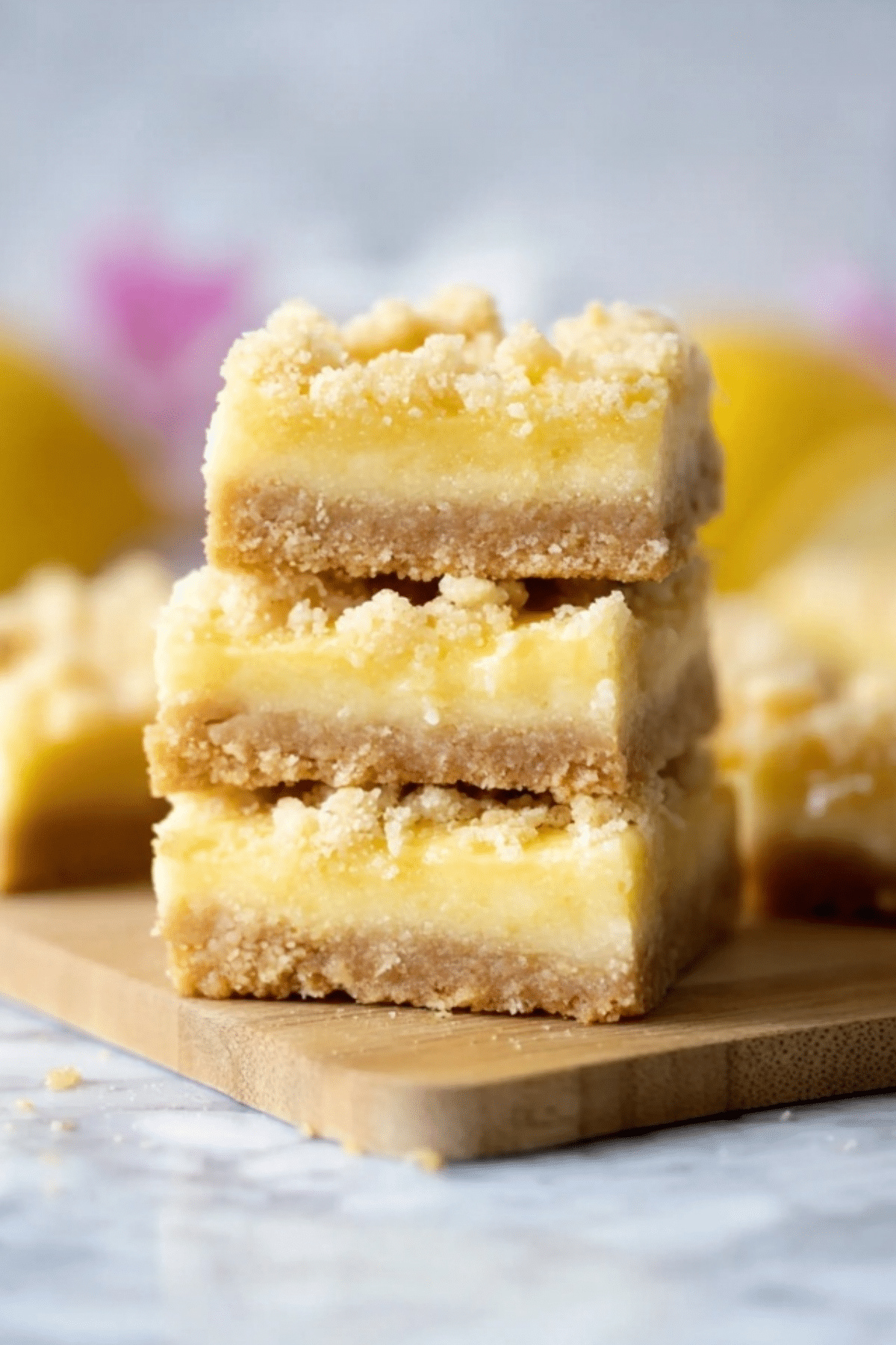 Lemon Crumb Bars with buttery crumble topping and creamy filling