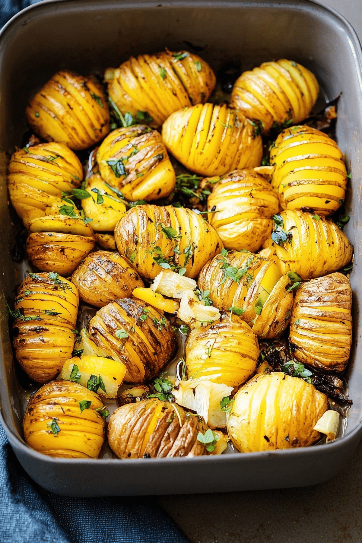 Lemon Herb Roasted Potatoes baked with garlic, lemon, and parsley