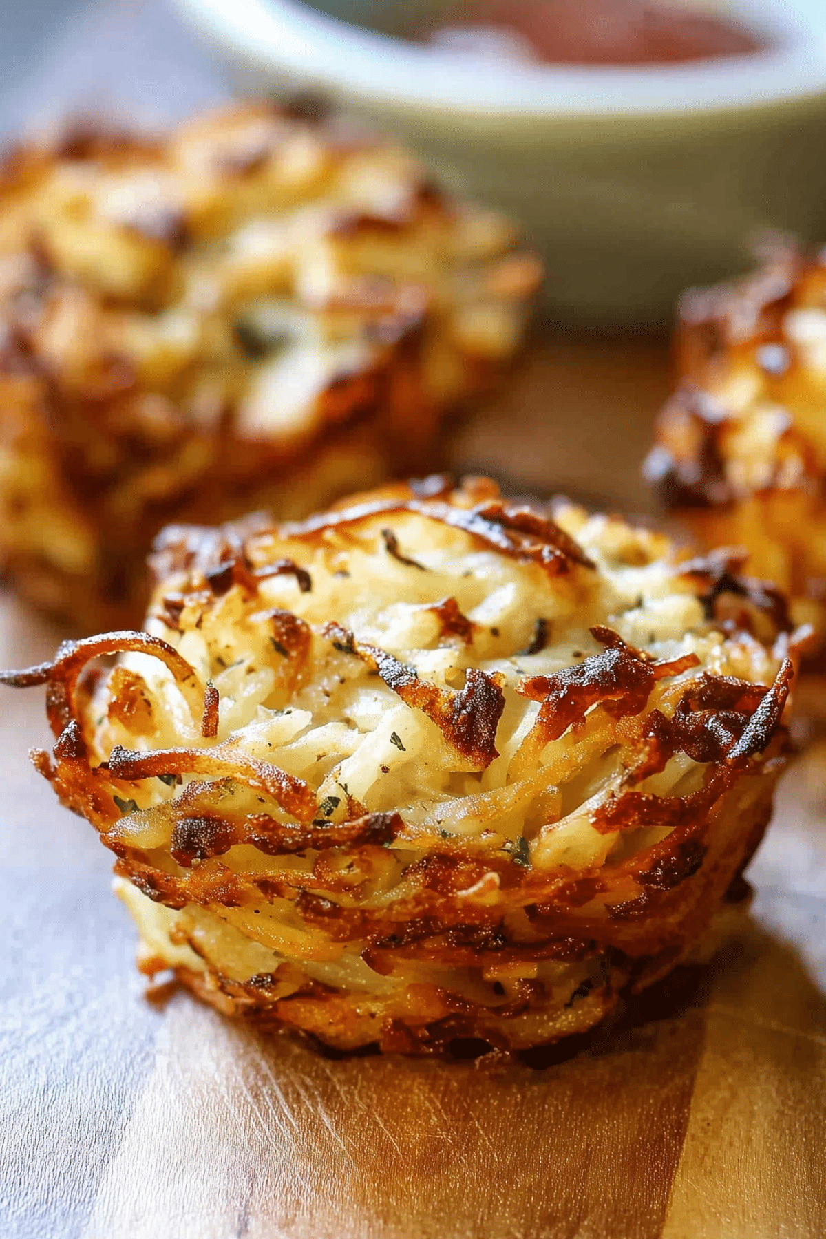 Crispy Oven Baked Hash Browns recipe with golden brown edges