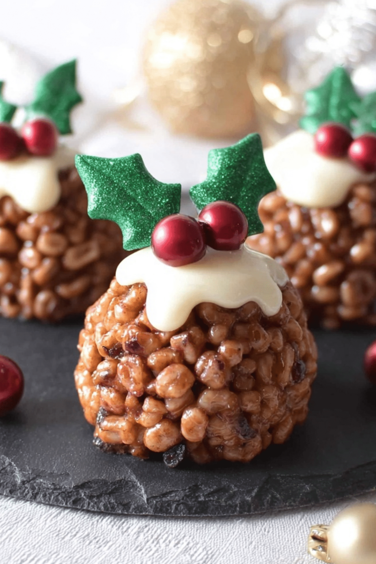 Rice Krispie Christmas Puddings festive treat