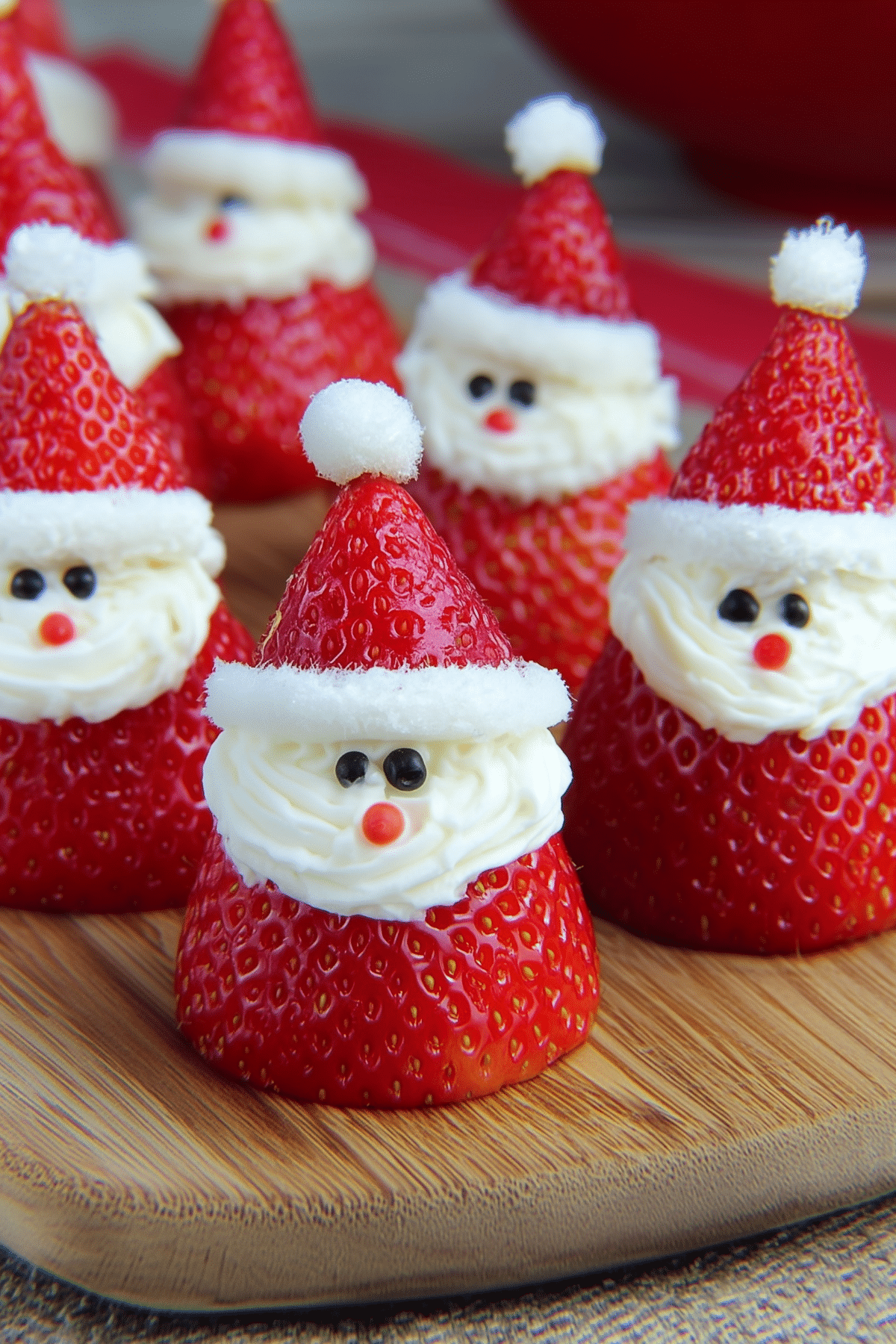 Strawberry Santas festive no-bake Christmas dessert
