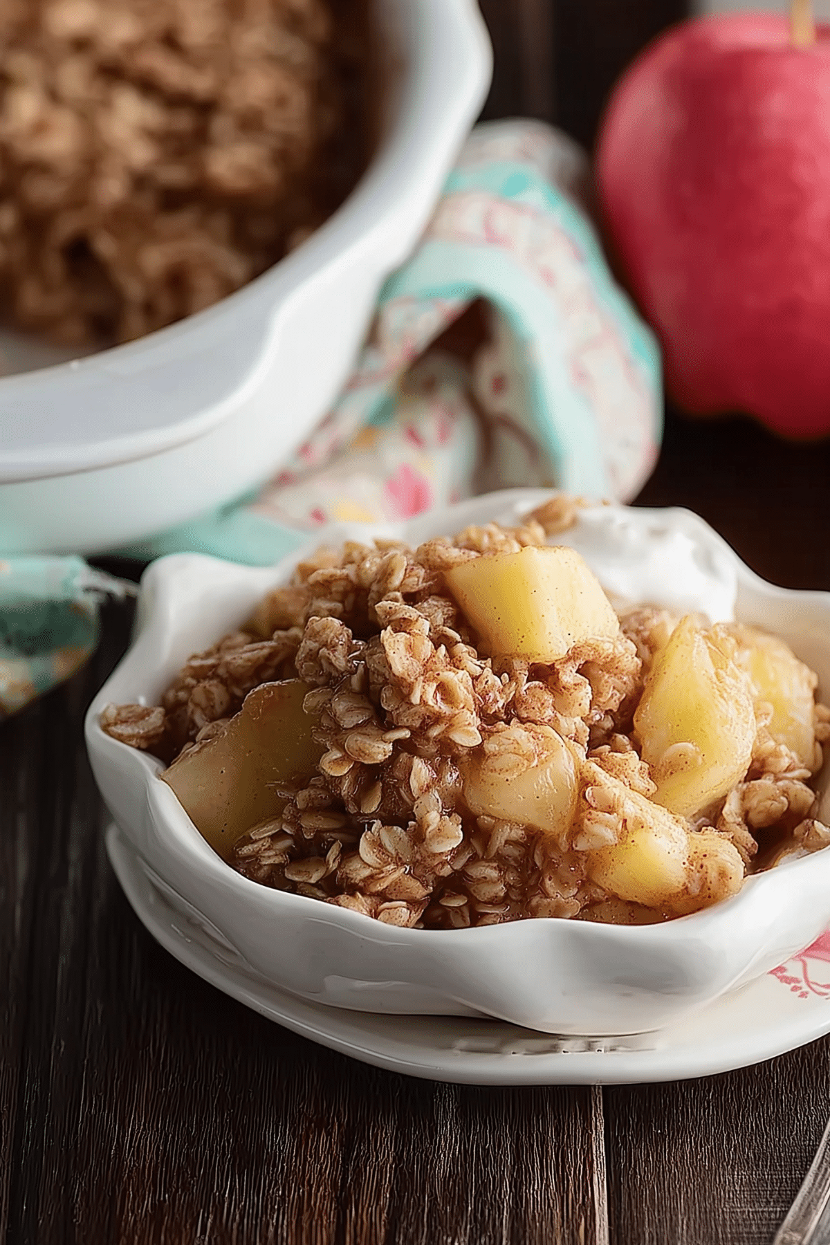 Amish Style Apple and Cinnamon Baked Oatmeal baked with apples and cinnamon