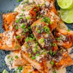 Crispy Bang Bang Salmon with spicy glaze