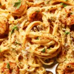 : Creamy Cajun Shrimp Pasta with spicy shrimp and Parmesan sauce