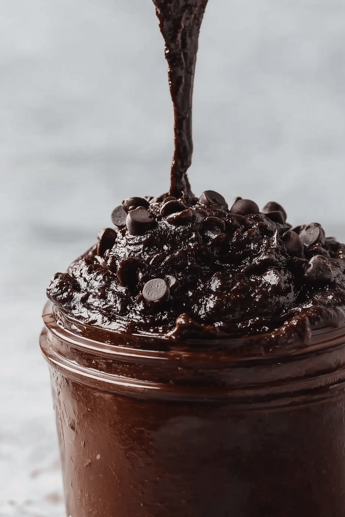 Edible Brownie Batter served with chocolate chips