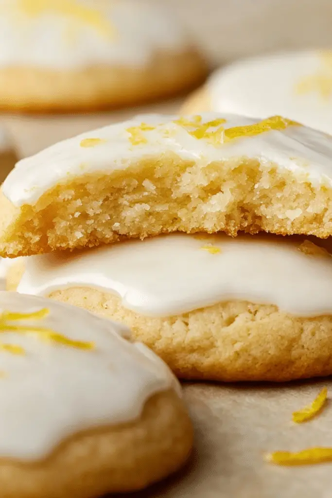 Glazed Lemon Cookies with a bright lemon glaze and zest