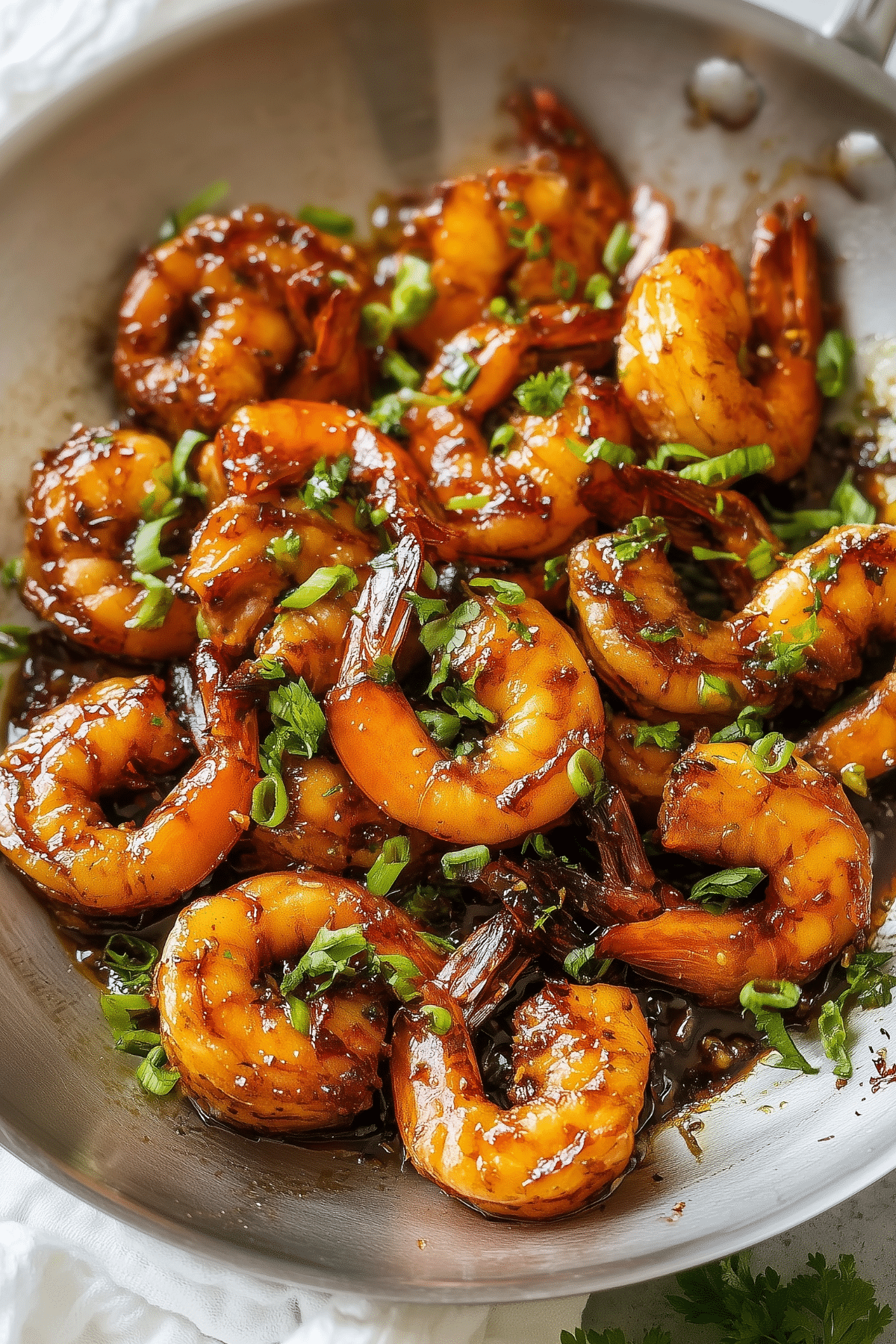 honey garlic shrimp recipe with shrimp, honey, garlic, and tamari sauce