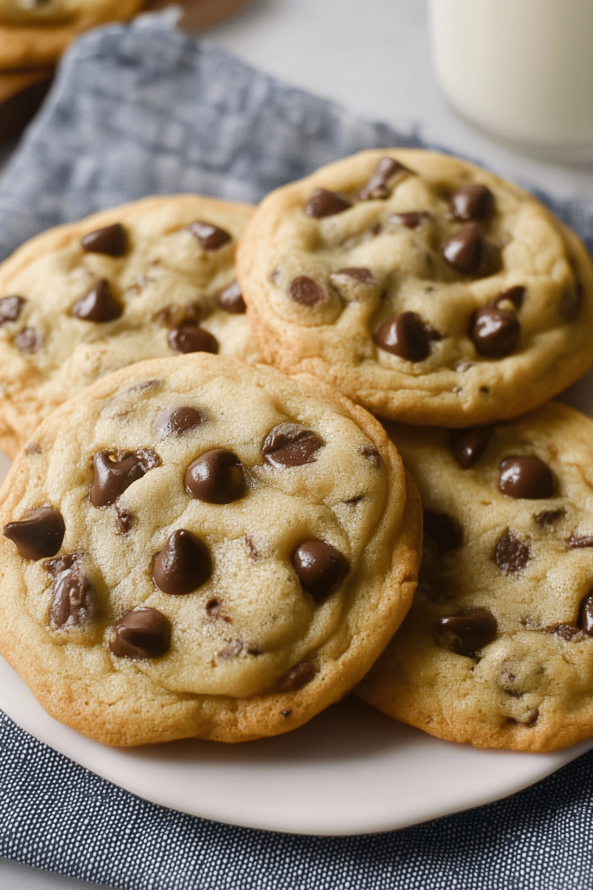 Freshly baked Nestle Toll House Chocolate Chip Cookies on cooling rack