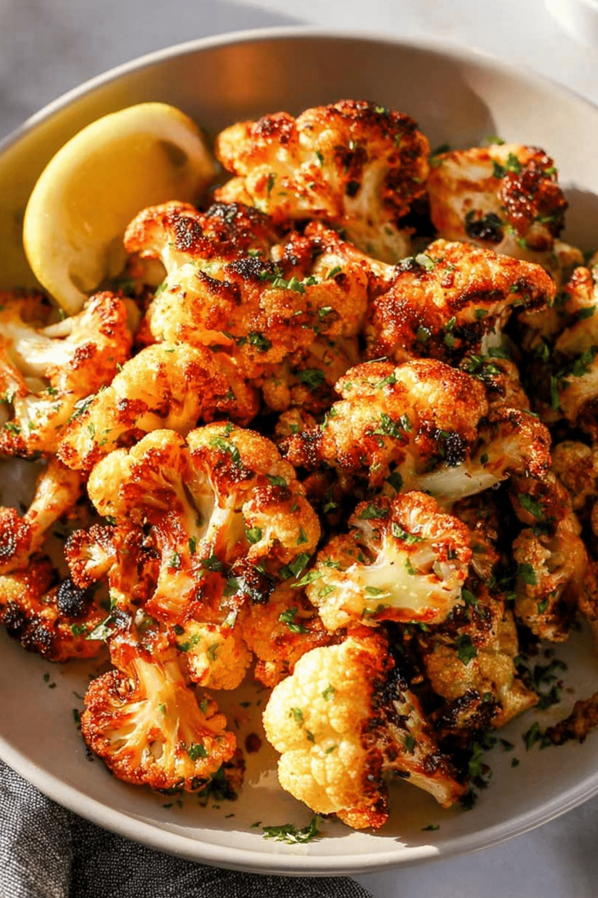 Parmesan Roasted Cauliflower crispy and cheesy recipe