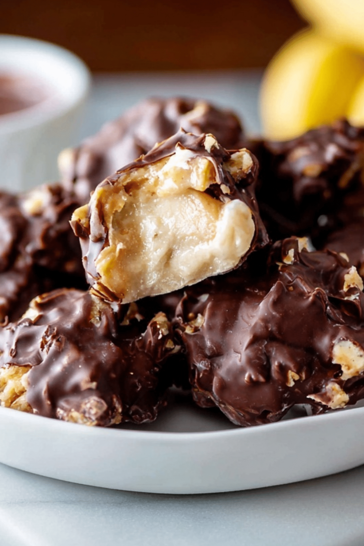 Peanut Yogurt Banana Chocolate Clusters frozen dessert recipe