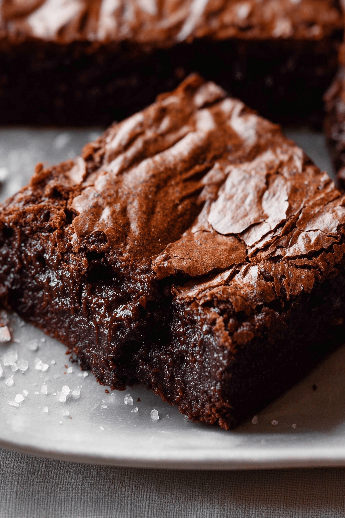 Sourdough discard brownies on a cutting board