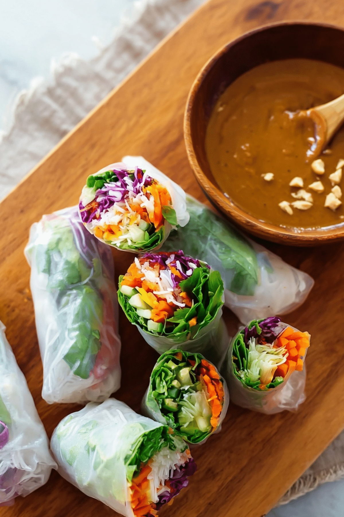 Fresh spring rolls with peanut sauce recipe