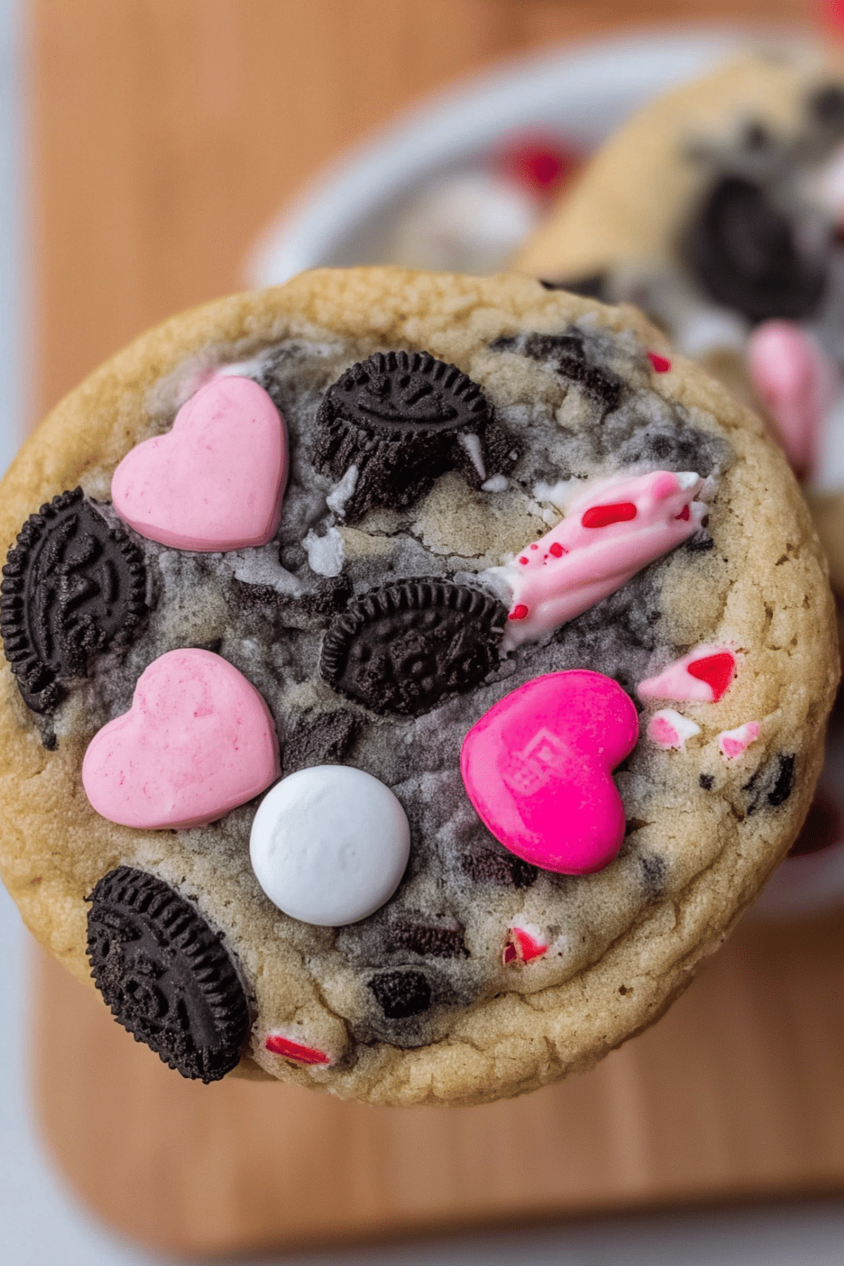 Valentine’s Day Oreo M&M’s Cookies recipe with vibrant M&M’s and Oreo chunks