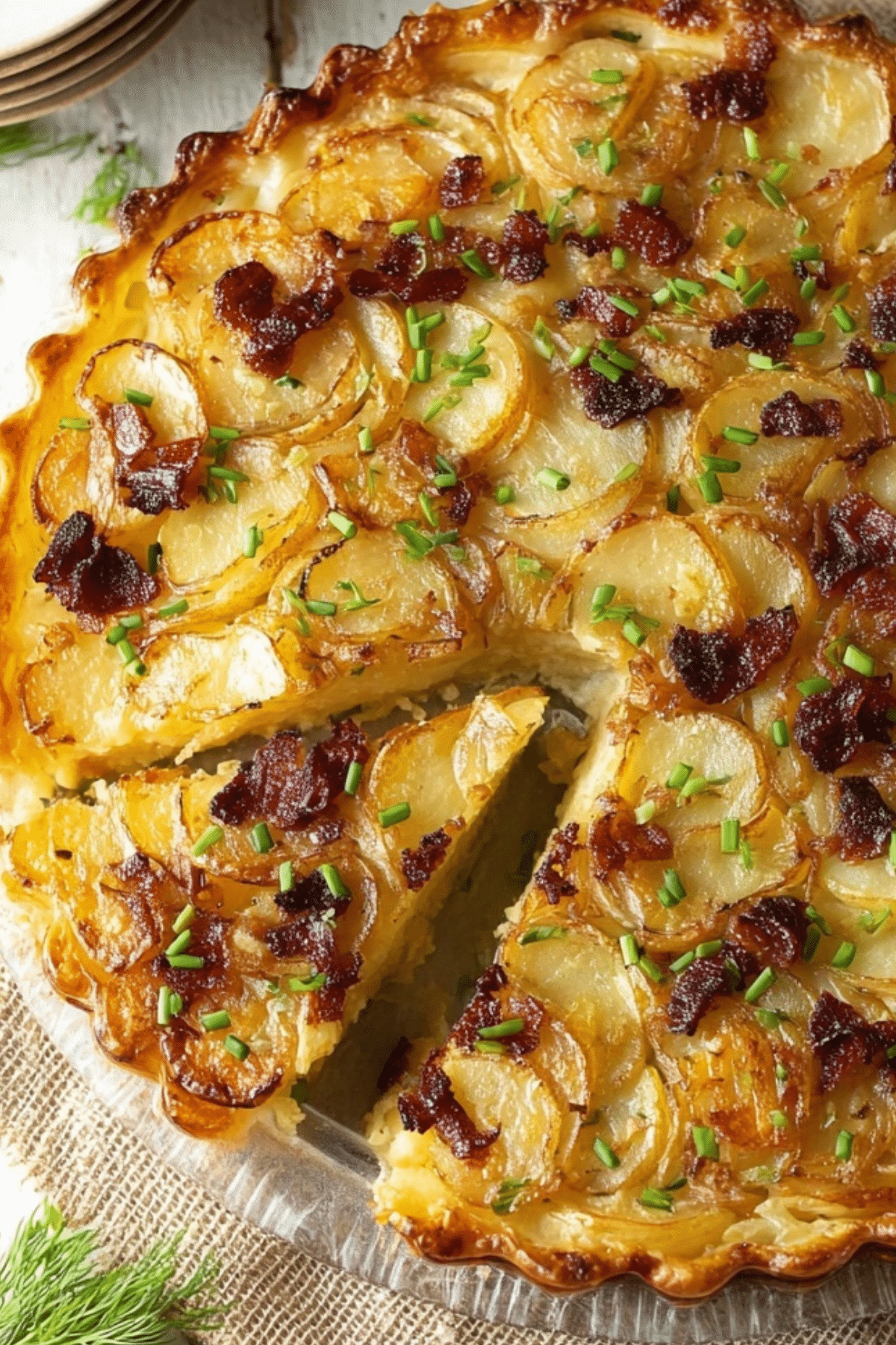 Irish Potato Pie with flaky crust and creamy potato filling