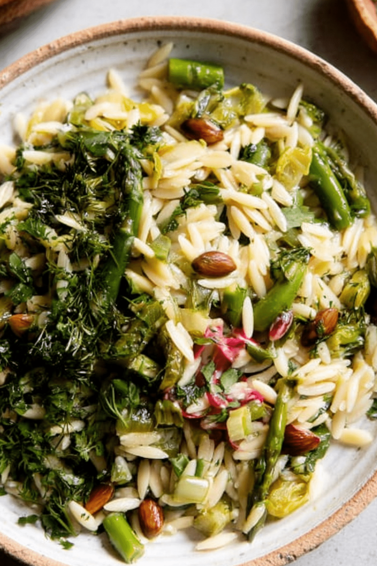 : Spring Orzo Salad with asparagus, butter beans and lemon vinaigrette