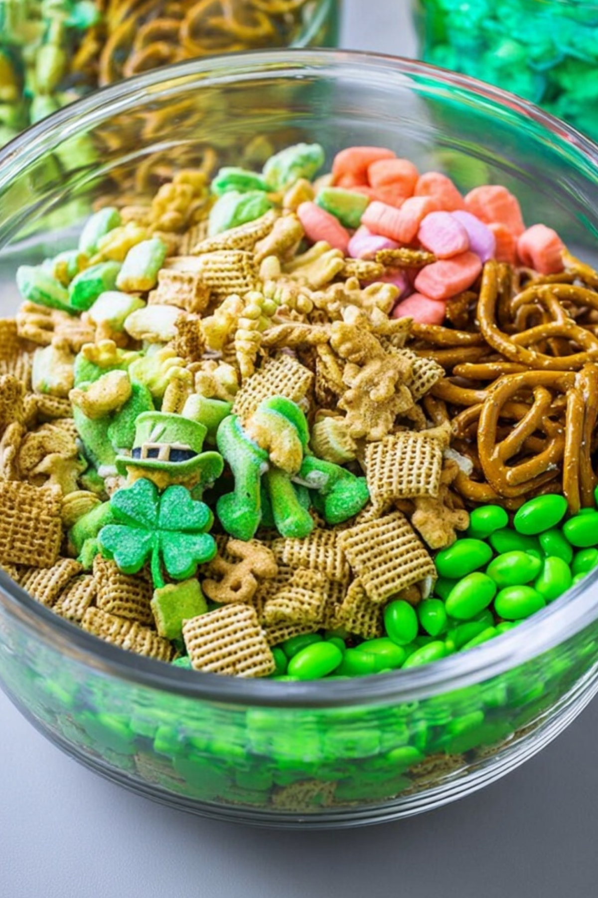 Leprechaun Bait – St. Patrick's Day snack mix with cereal, marshmallows, and chocolate