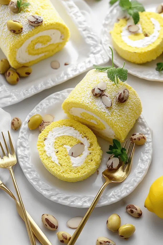 Limoncello Almond Cake Roll – Zesty, Light Cake with Almond Filling