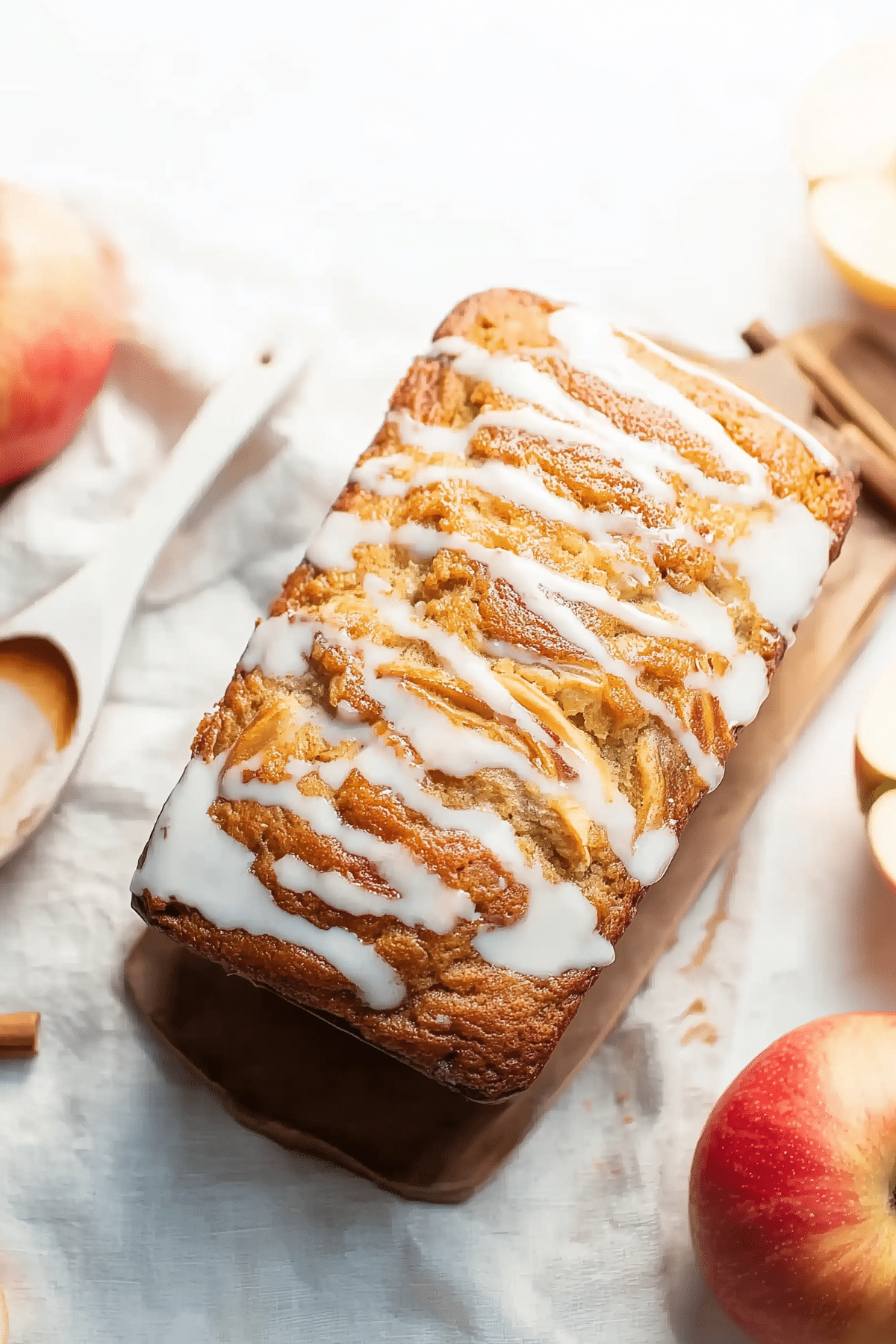 Apple Bread fresh baked loaf with cinnamon and apples