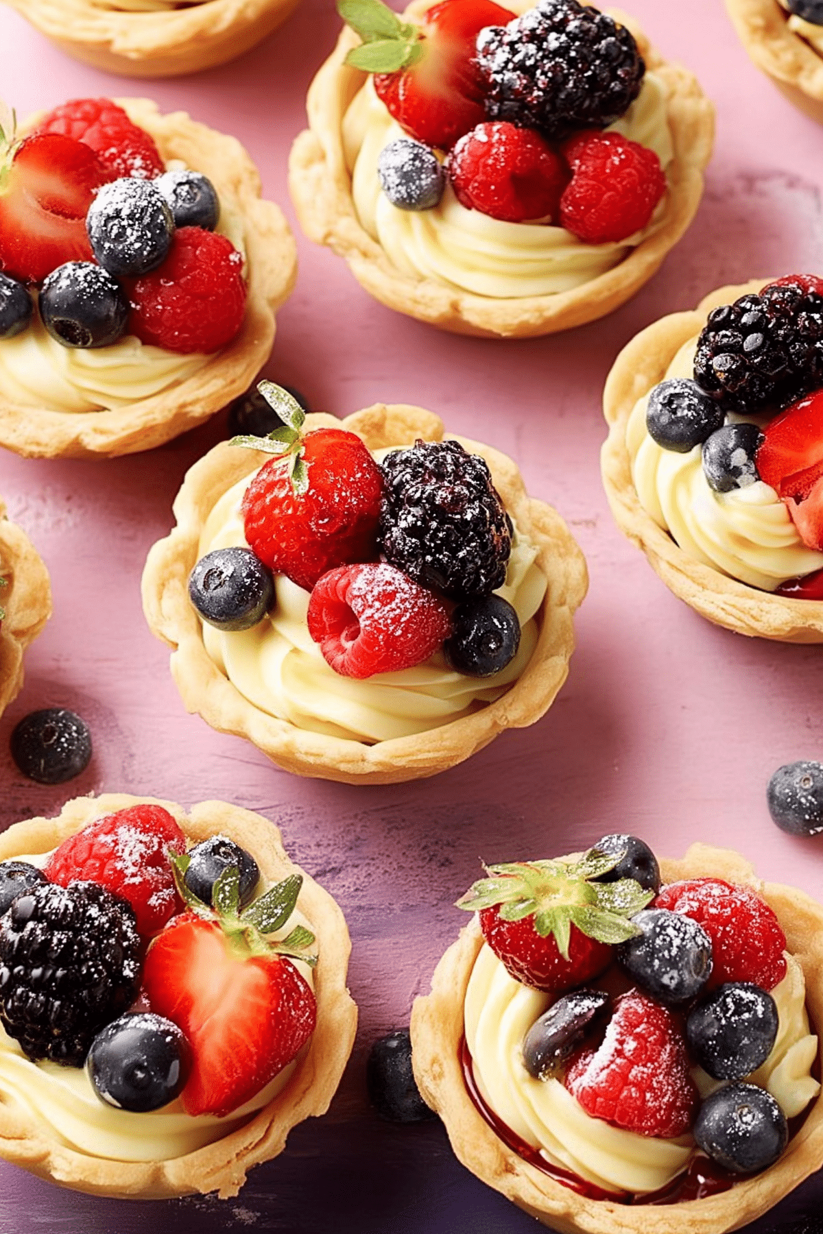 Berry Tarts with fresh berries and creamy filling