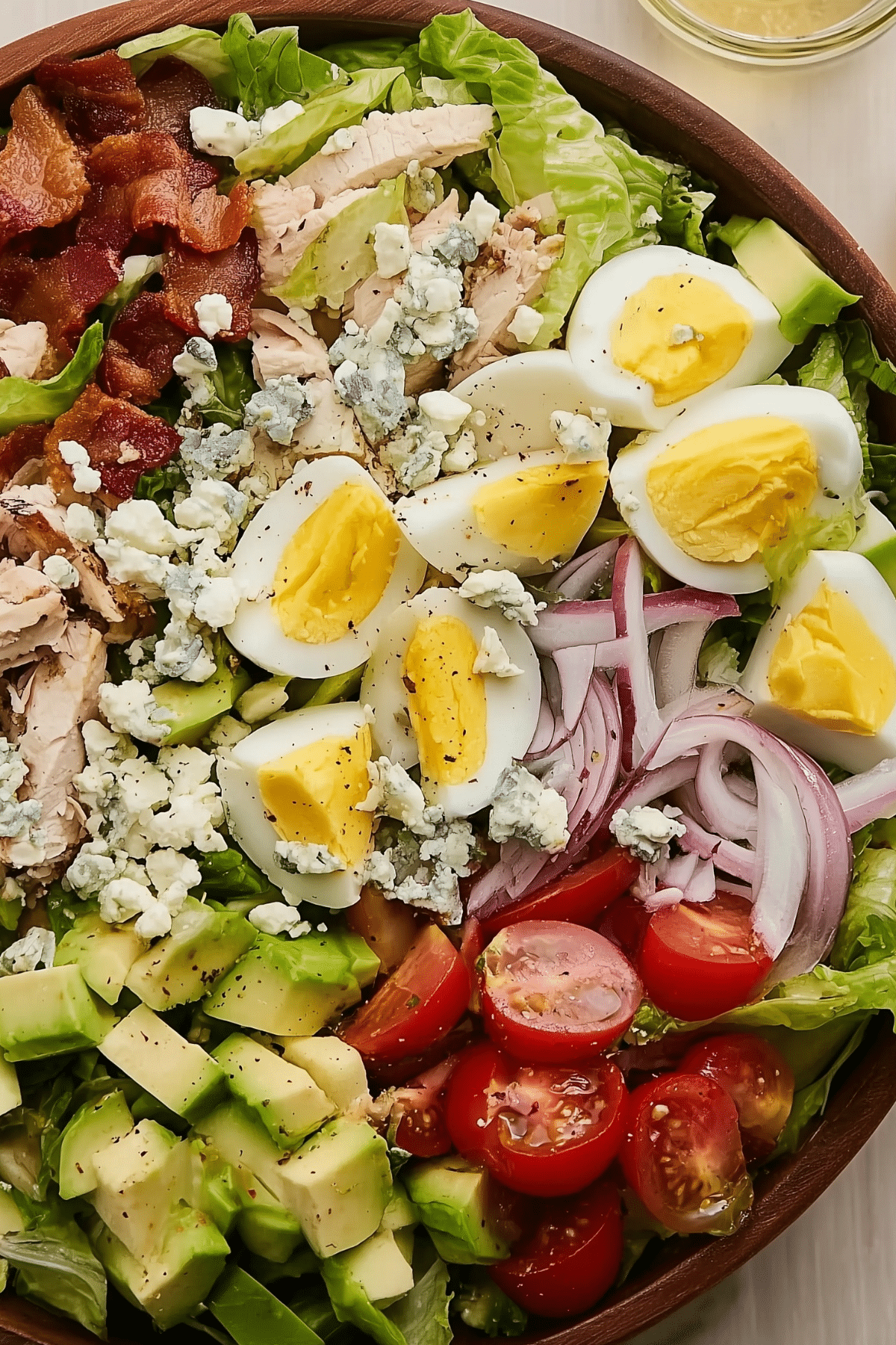 Cobb Salad with chicken, bacon, avocado, and blue cheese