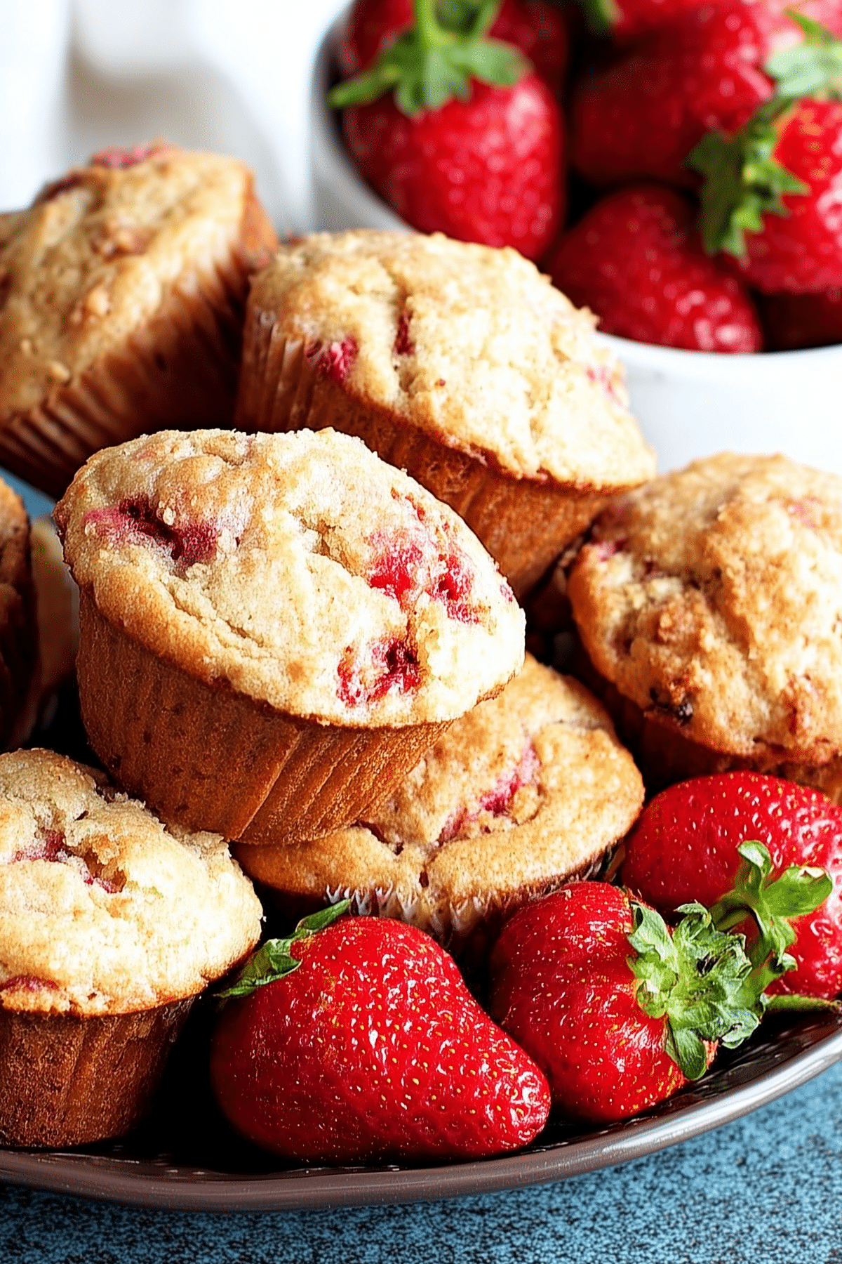 Fresh Strawberry Muffins soft fluffy homemade with fresh berries