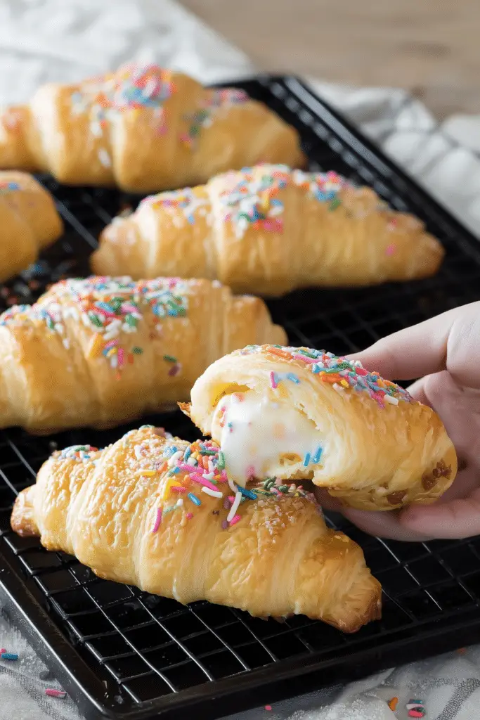 Funfetti Cheesecake Stuffed Crescent Rolls