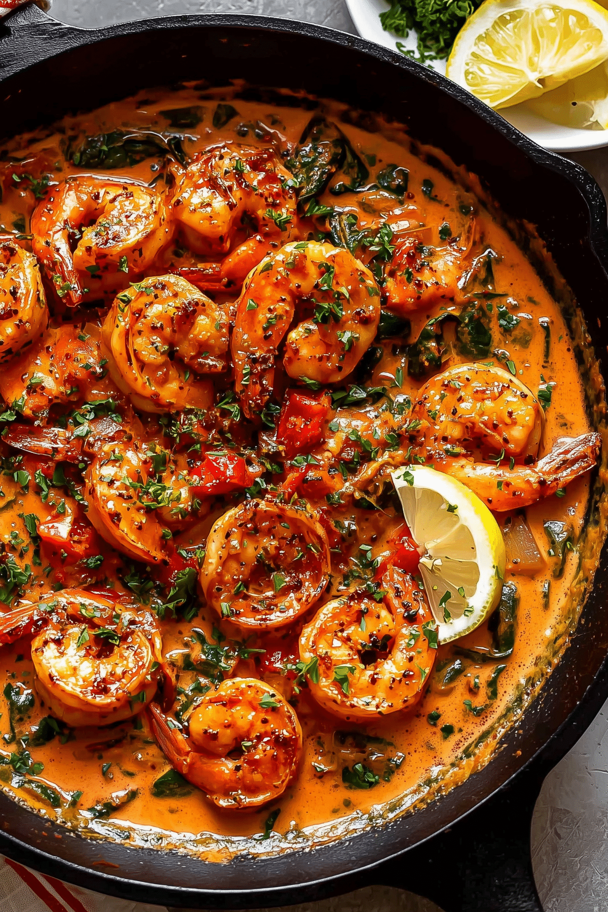 Garlic Paprika Shrimp Skillet with creamy sauce and tender shrimp