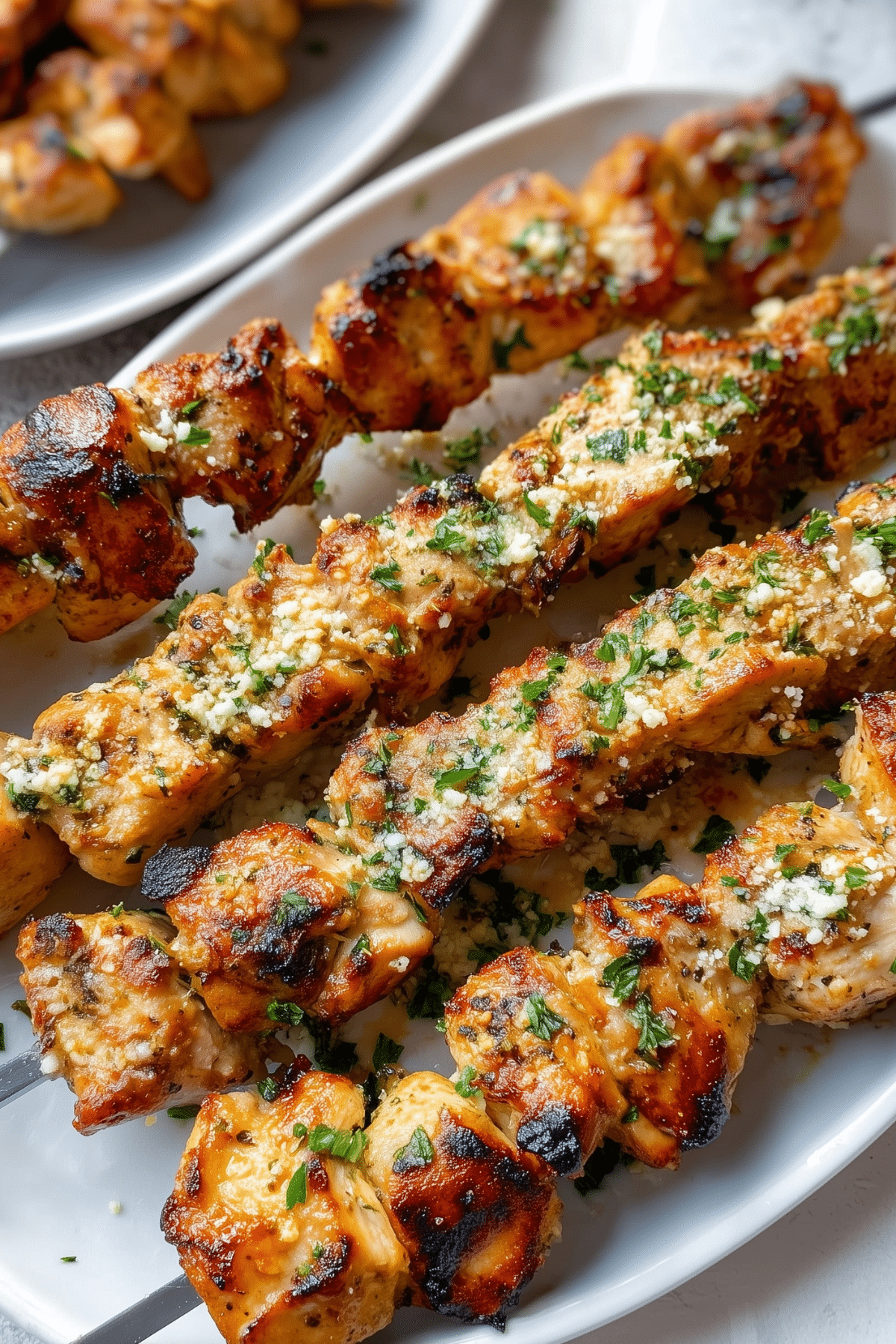 Garlic Parmesan Chicken Skewers – Savory grilled chicken skewers with Parmesan and garlic