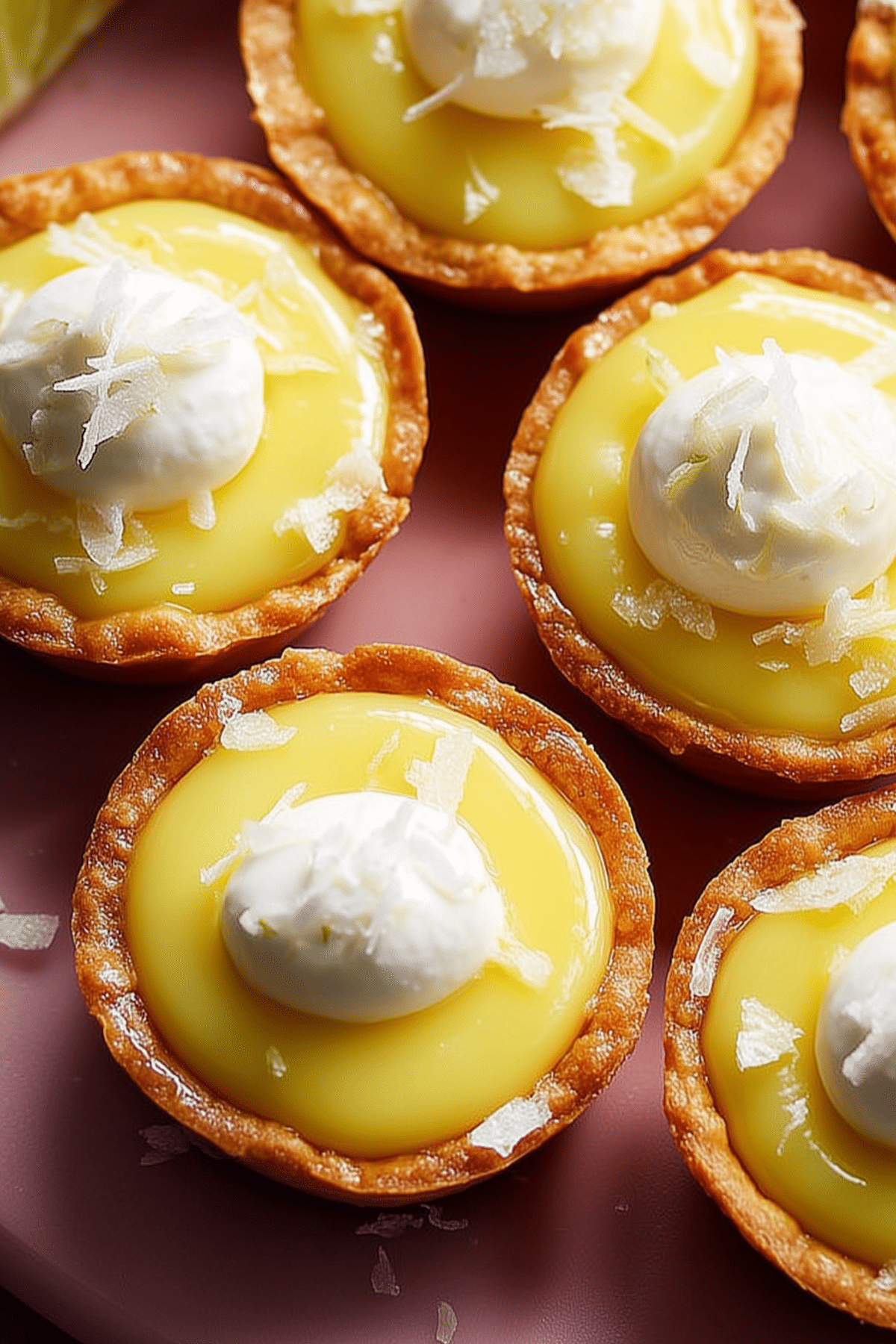 Lime Divine Tarts with creamy lime curd filling in buttery tart shells