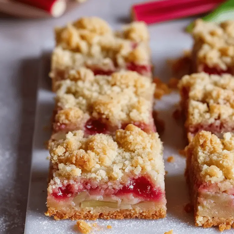 Rhubarb Bars with Shortbread Crust – Easy & Delicious
