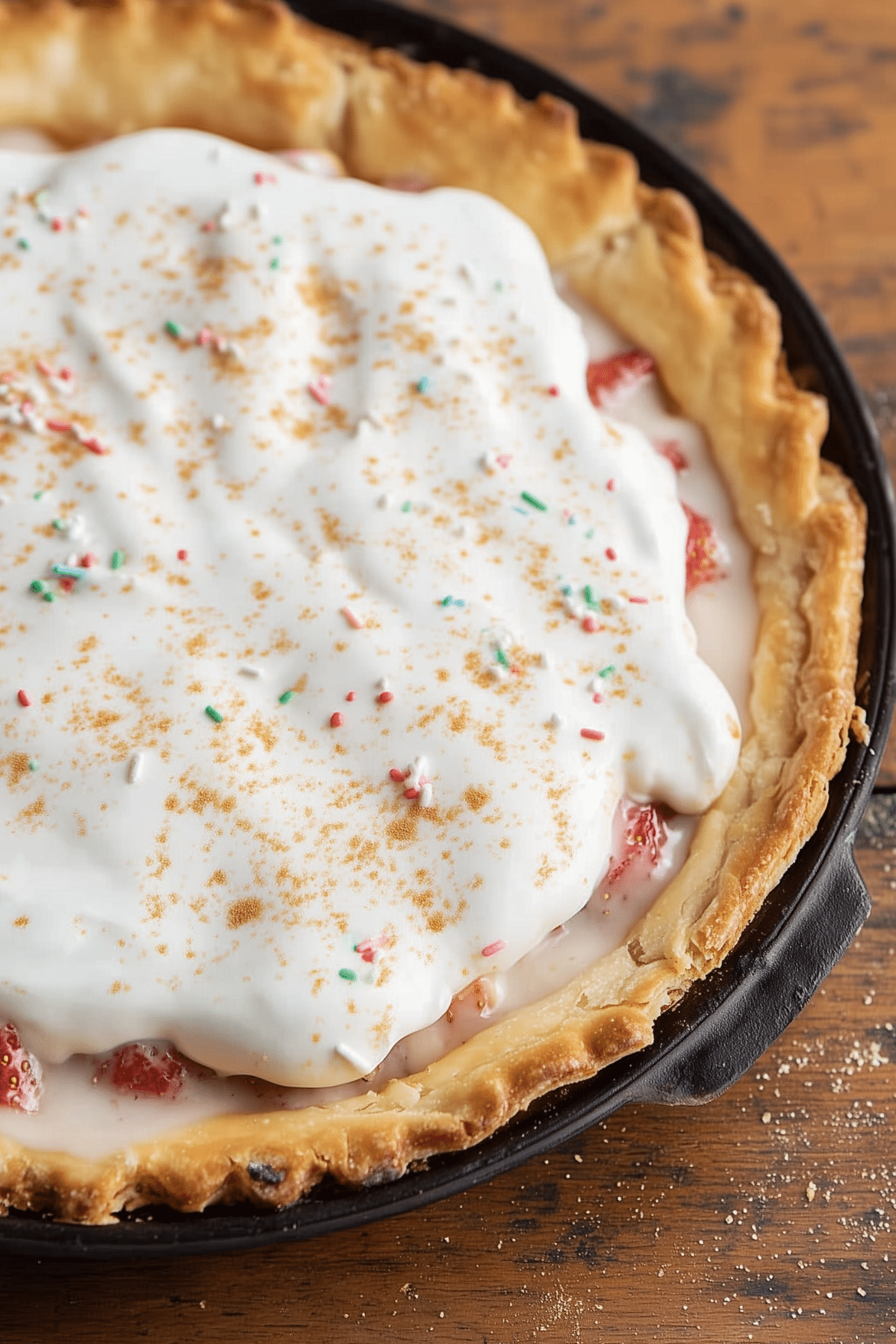Strawberry Pop Tart Pie with flaky crust and colorful sprinkles