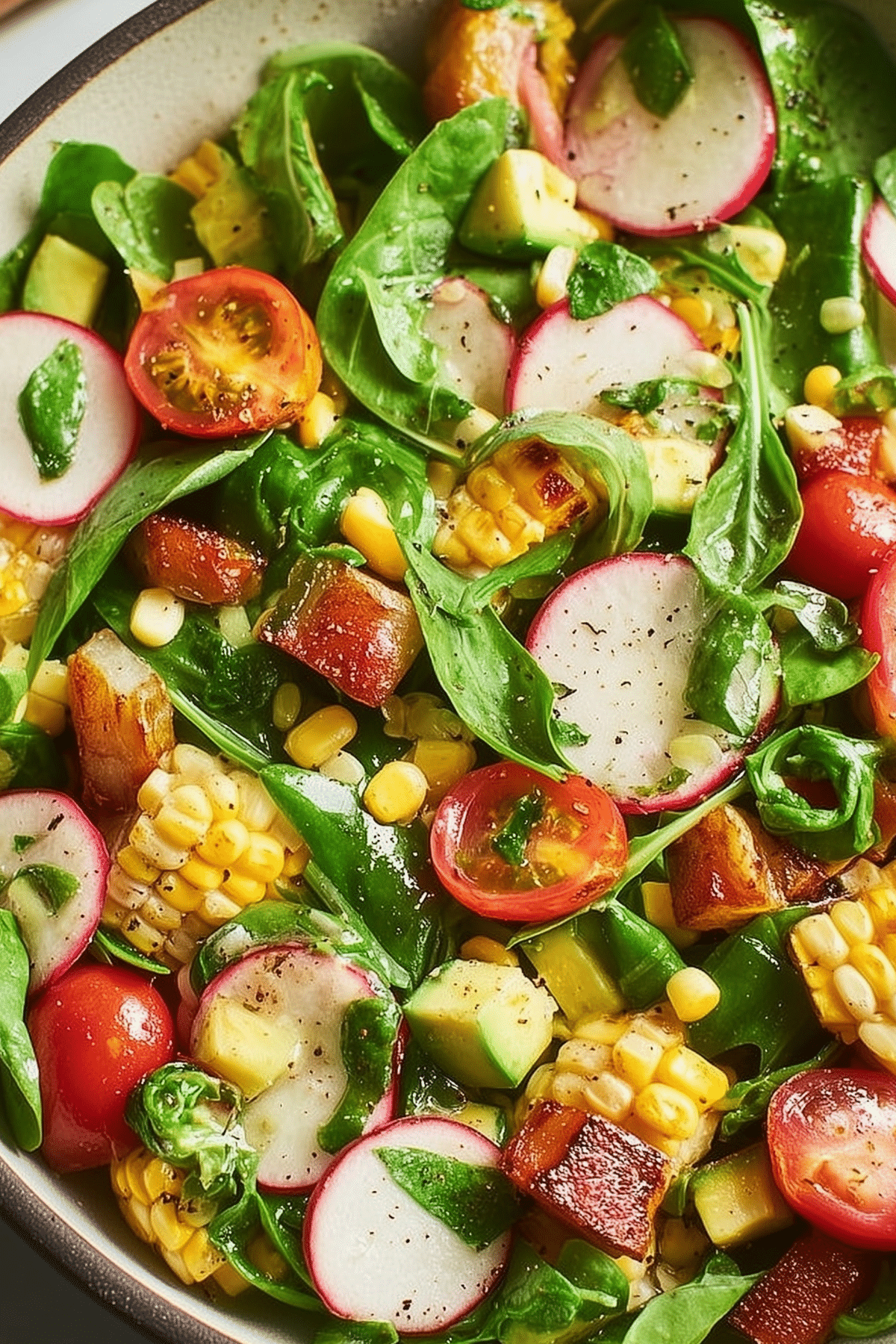 Summer Veggie Chopped Salad with fresh veggies and avocado