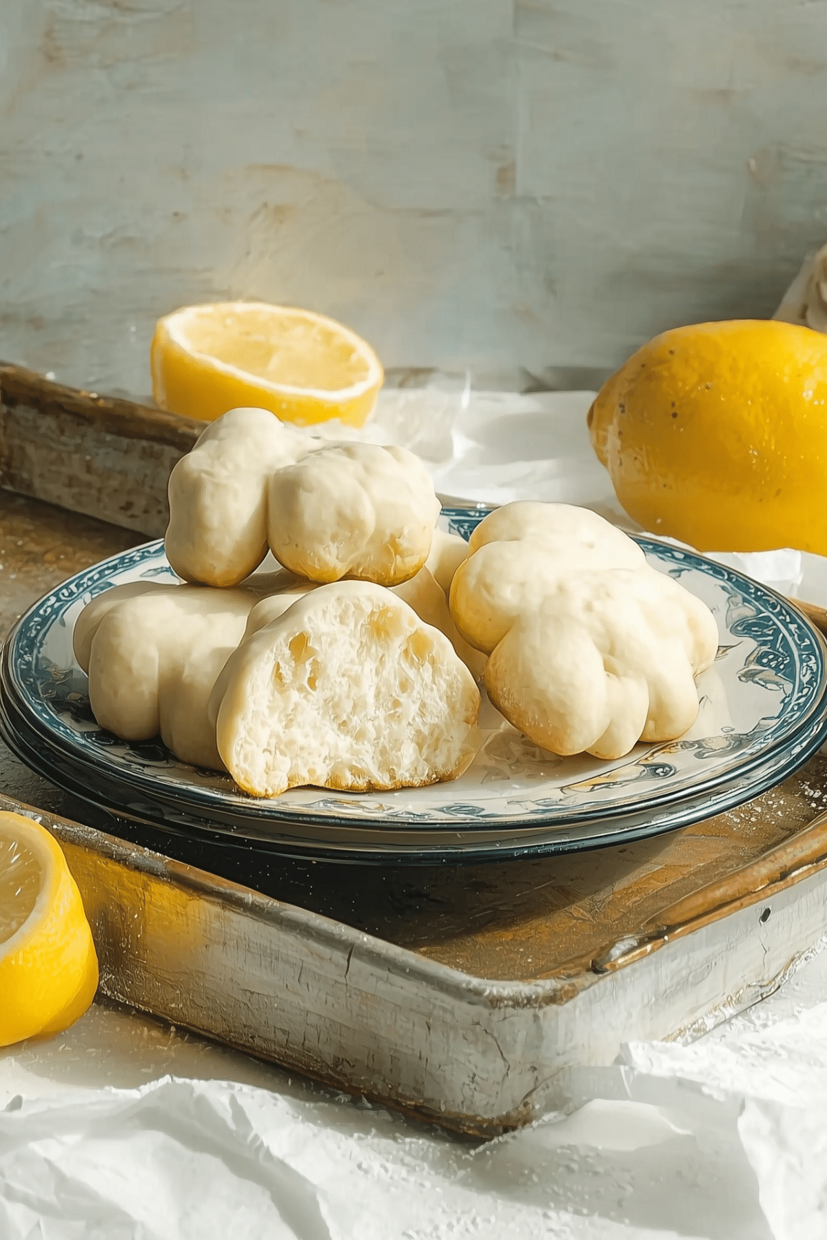 Tarallucci Al Limone soft Italian lemon cookies with glaze