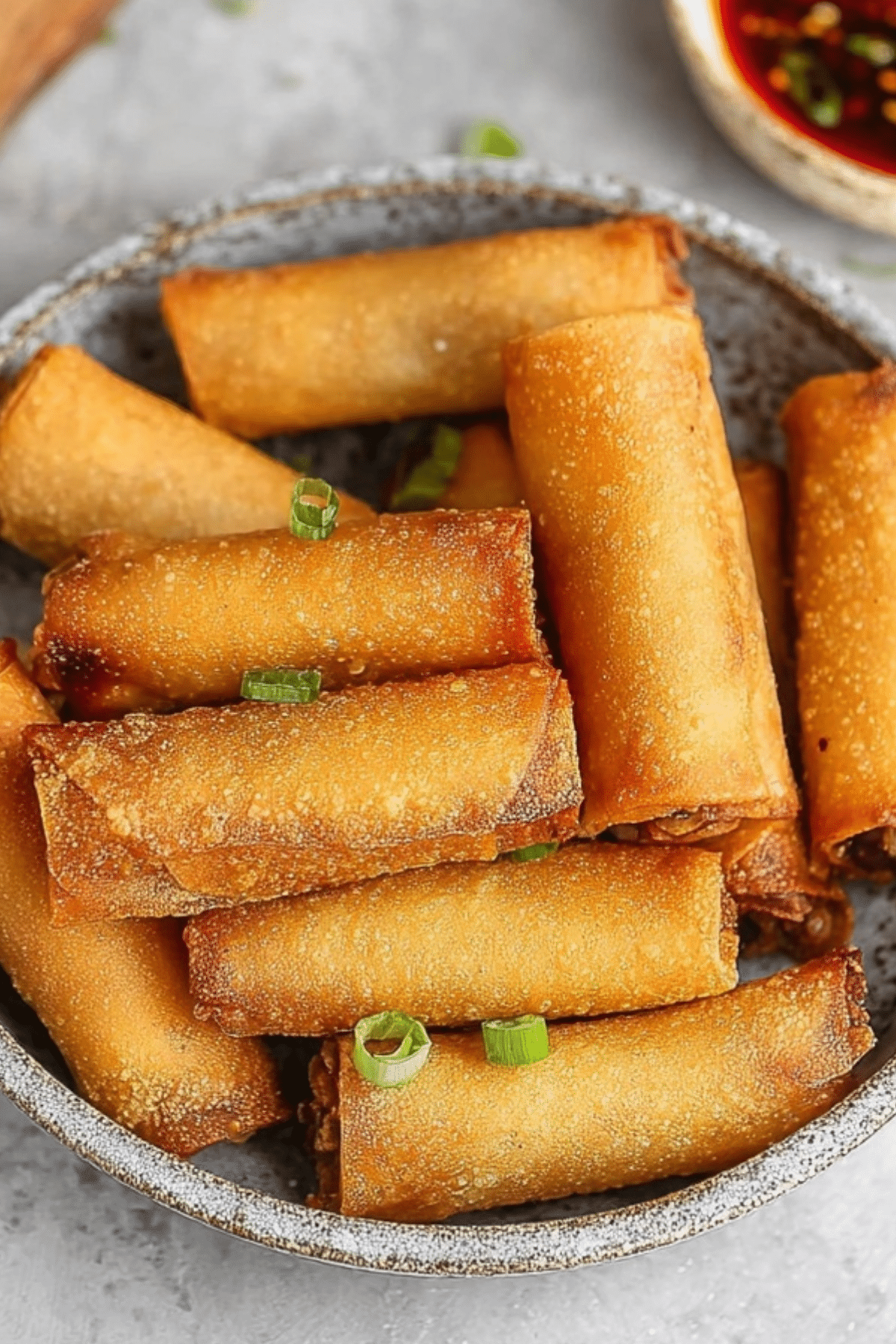 Vegan Filipino Spring Rolls (Lumpiang Shanghai) with crispy wrapper and flavorful filling