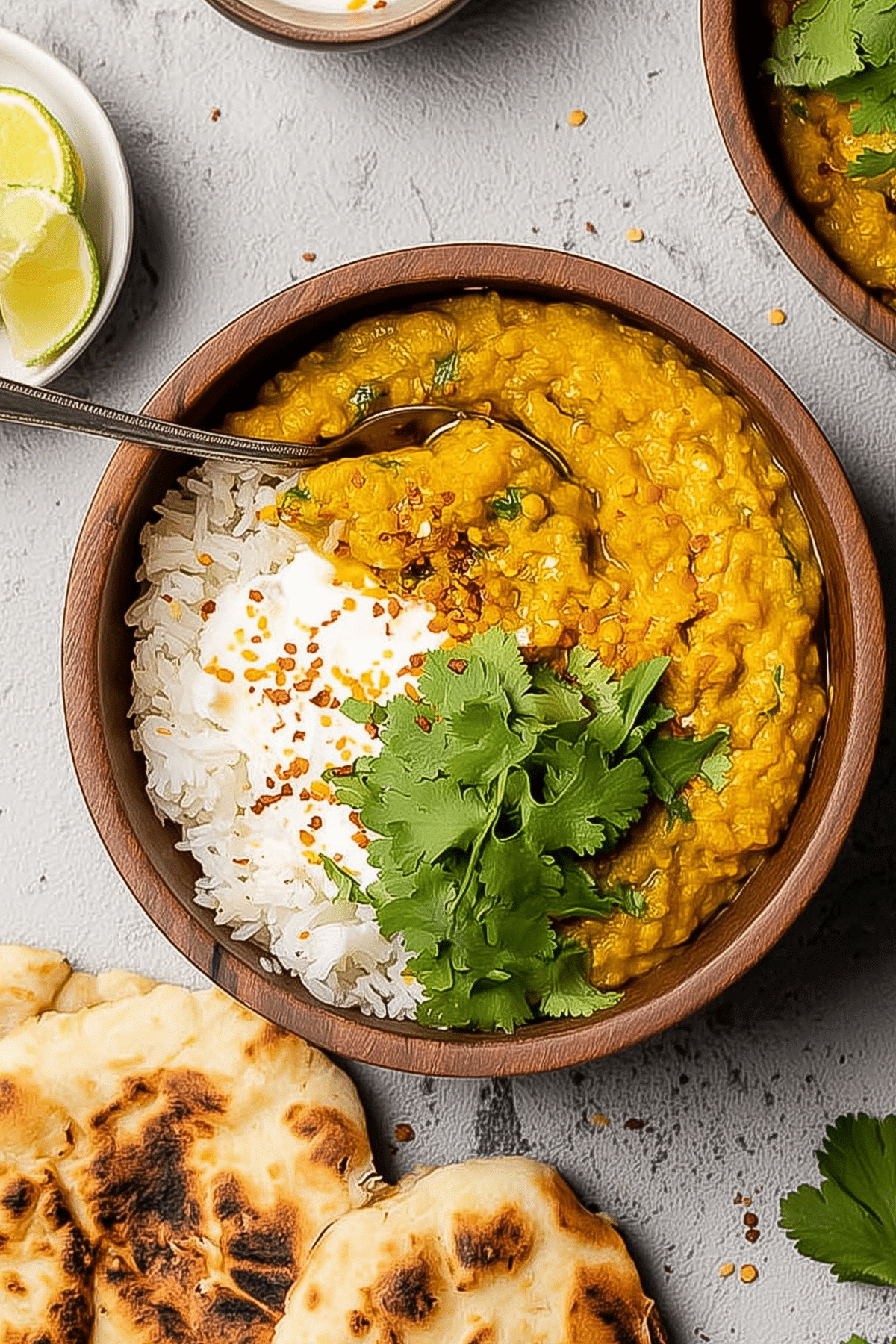 Vegan Red Lentil Dal recipe with rich spices and creamy coconut milk