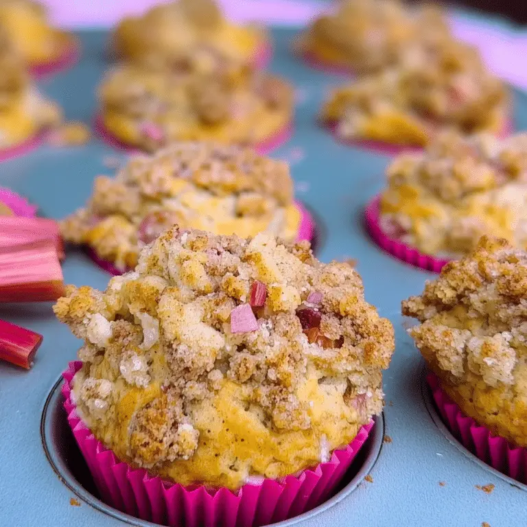 Rhubarb Muffins – Easy Bakery-Style Recipe