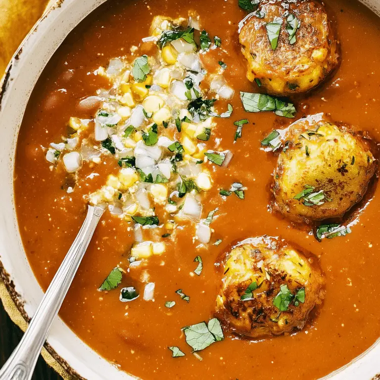 Sopa Tarasca creamy Mexican pinto bean soup with jalapeño corn fritters