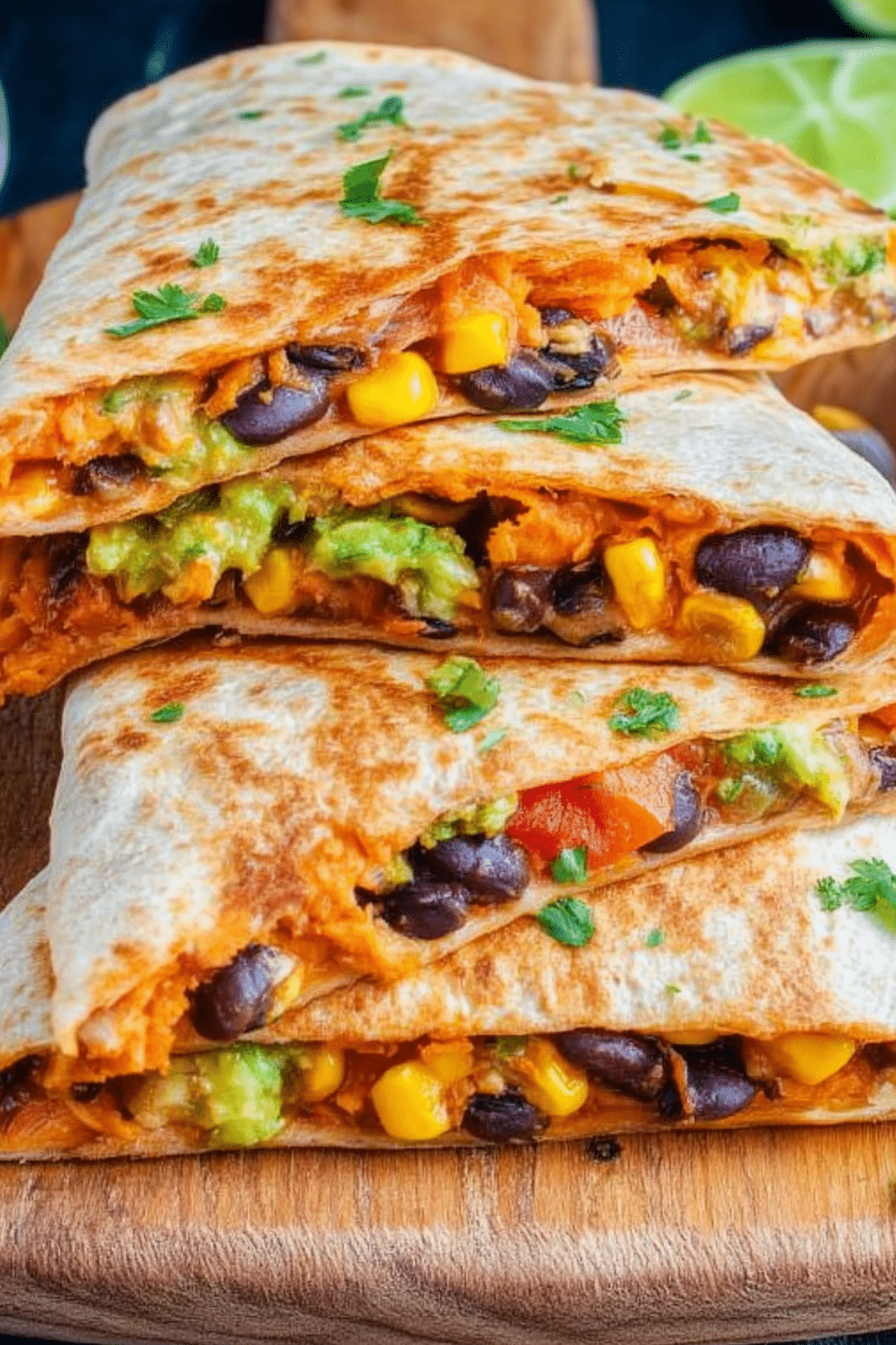 Vegetarian Quesadillas with Black Beans and Sweet Potato